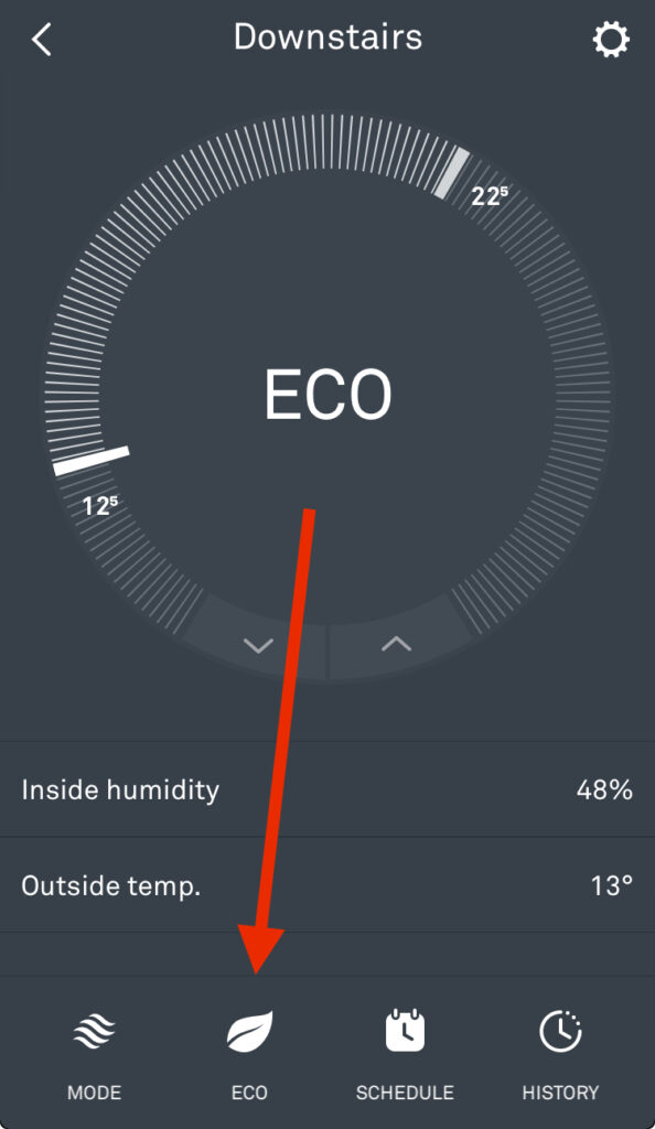 Nest Thermostat eco mode